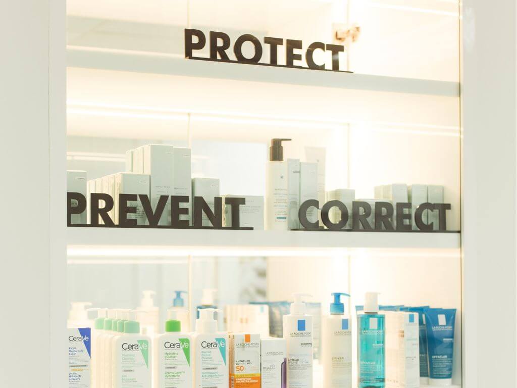 Medical-grade skincare products including CeraVe and La Roche-Posay for eczema treatment